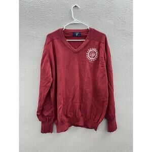 Mens Crown Club Sweater Size XL Red Embroidered Local UAW Union Auto Workers